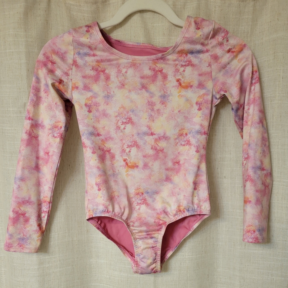 Cat & Jack Pink Tie-Dye Long Sleeve Leotard